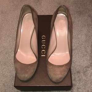 Gucci Suede Wedge Shoes